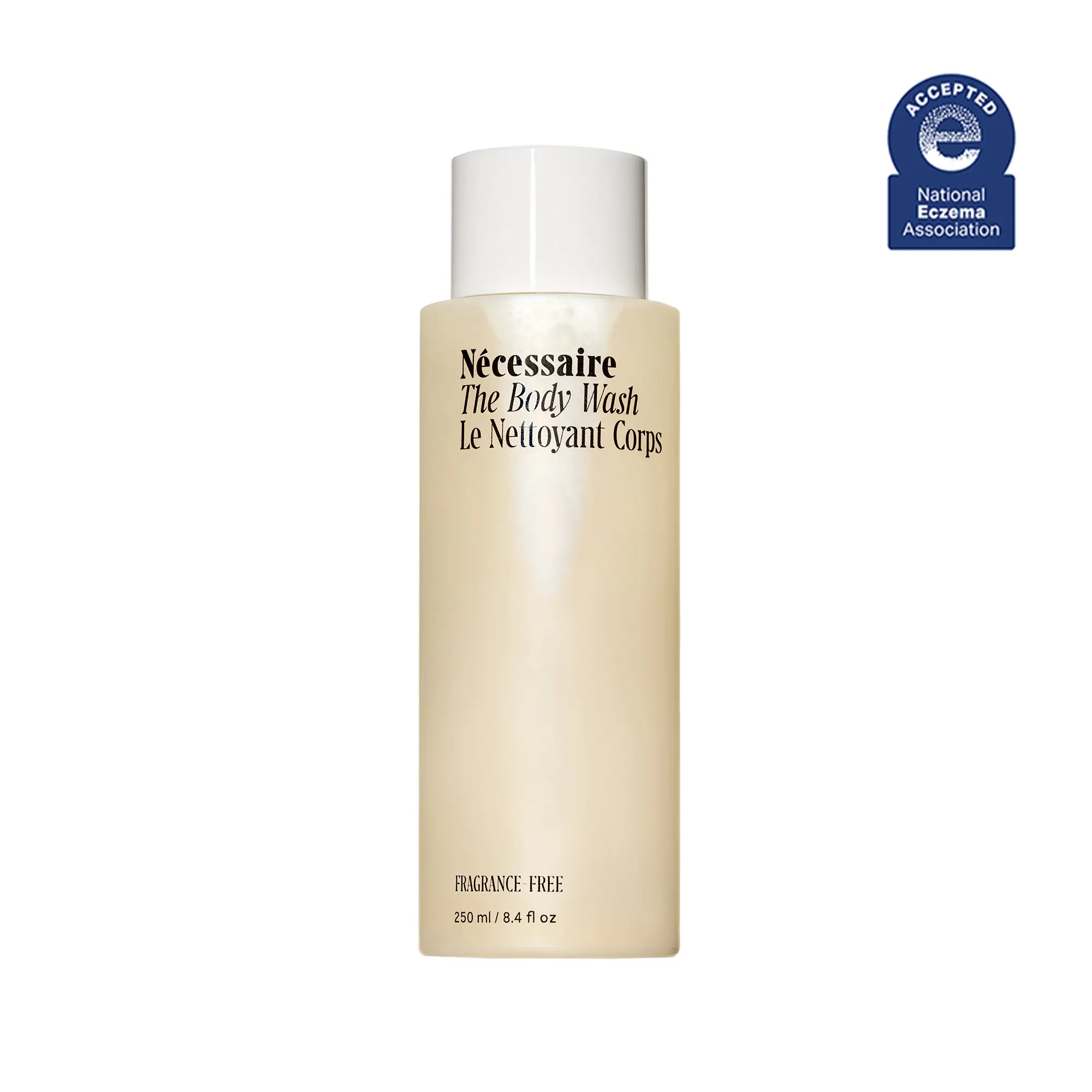 Nécessaire The Body Wash Fragrance-Free — Unscented Multi-Ceramide Shower Gel Cleanser for Women + Men — Non-Comedogenic Body Wash for Sensitive Skin. 250ml/8.4 fl oz