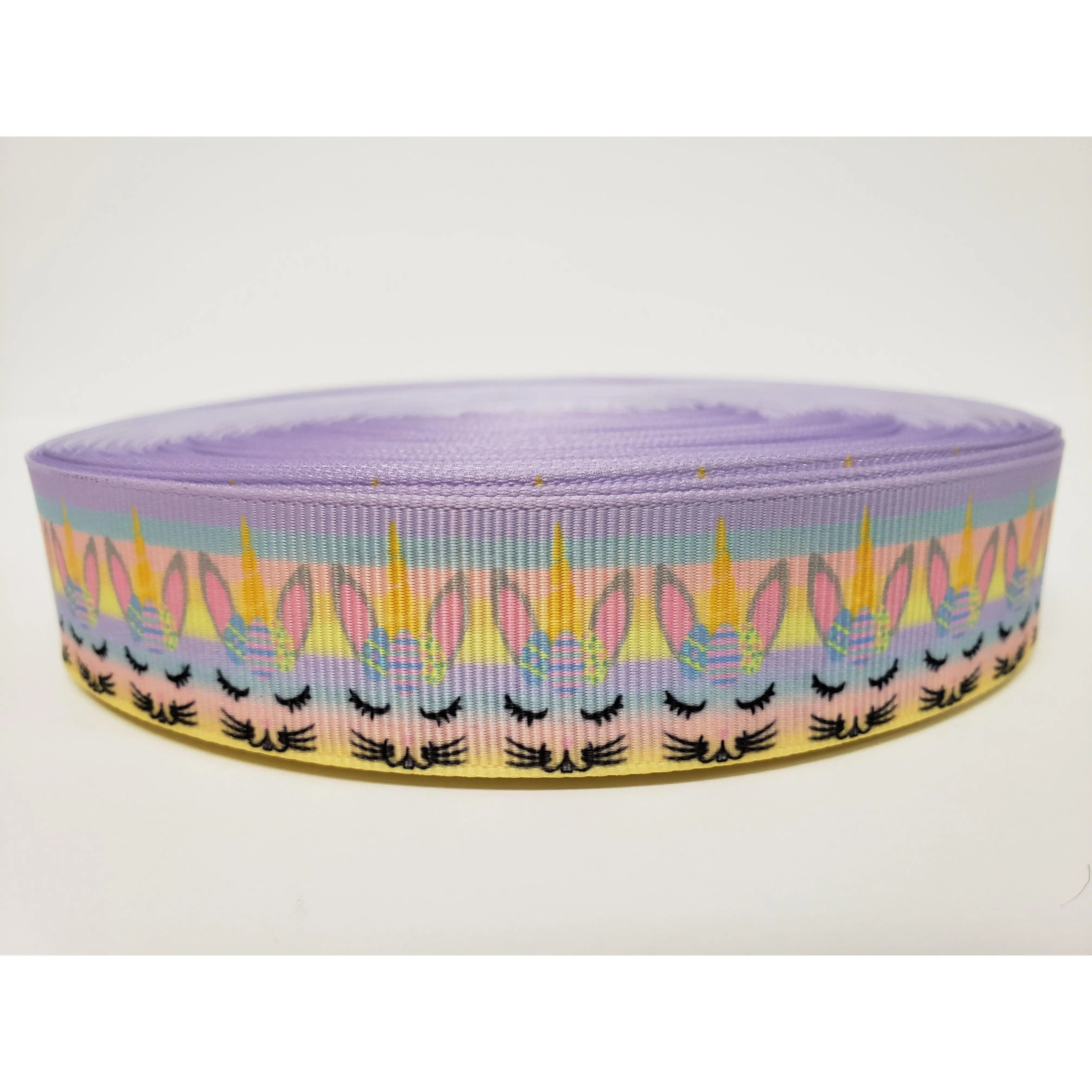 Easter - Bunny Unicorns - Grosgrain Ribbon 1" Width - By the yard