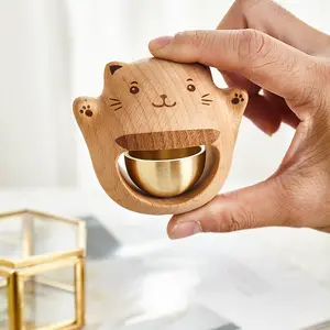 DIY doorbell, dopamine lucky cat entrance reminder, Chinese-style suction door wind chime pendant, solid wood bell, home doorbell, wooden doorbell, door chime, for stores, refrigerators, porches, gardens, entrances, restaurants, offices, home gifts