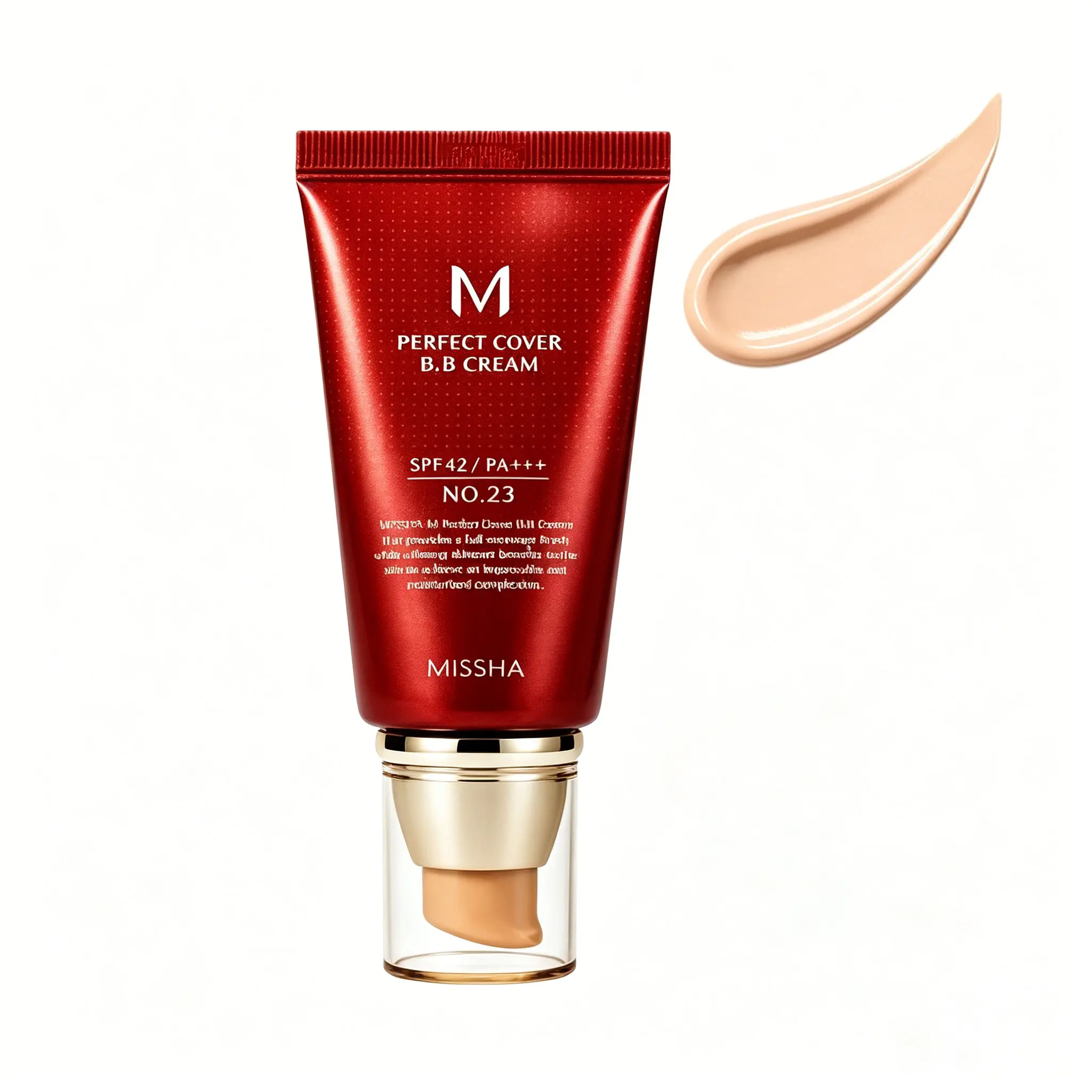 MISSHA M Perfect Cover BB Cream No.23 Light Beige – SPF 42 PA+++ Brightening & Hydrating Korean Foundation Flawless Lightweight