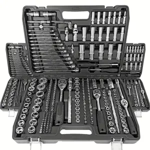 Hot 46-Piece Chrome Vanadium Steel Socket Wrench Set - Durable Ratchet Torque Wrench Kit for Car, Bicycle, Motorcycle Repair & Home Maintenance - Uncharged, No Assembly Required, Tool Case Included-2024