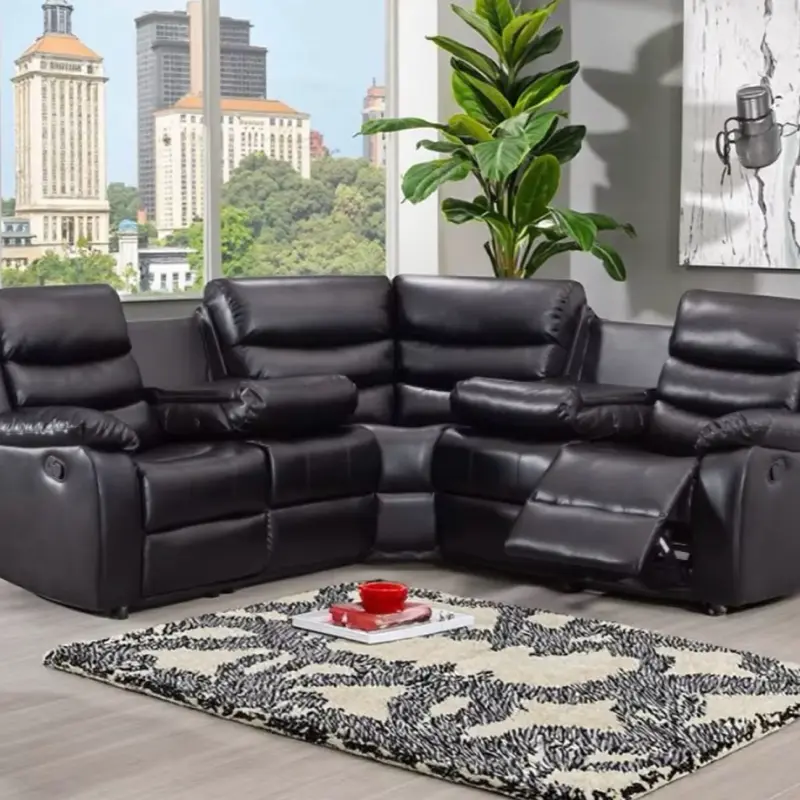 Frank Furniture Cheap Modern Style Sectional Sofa Set Leather Sofa Living Room Furniture