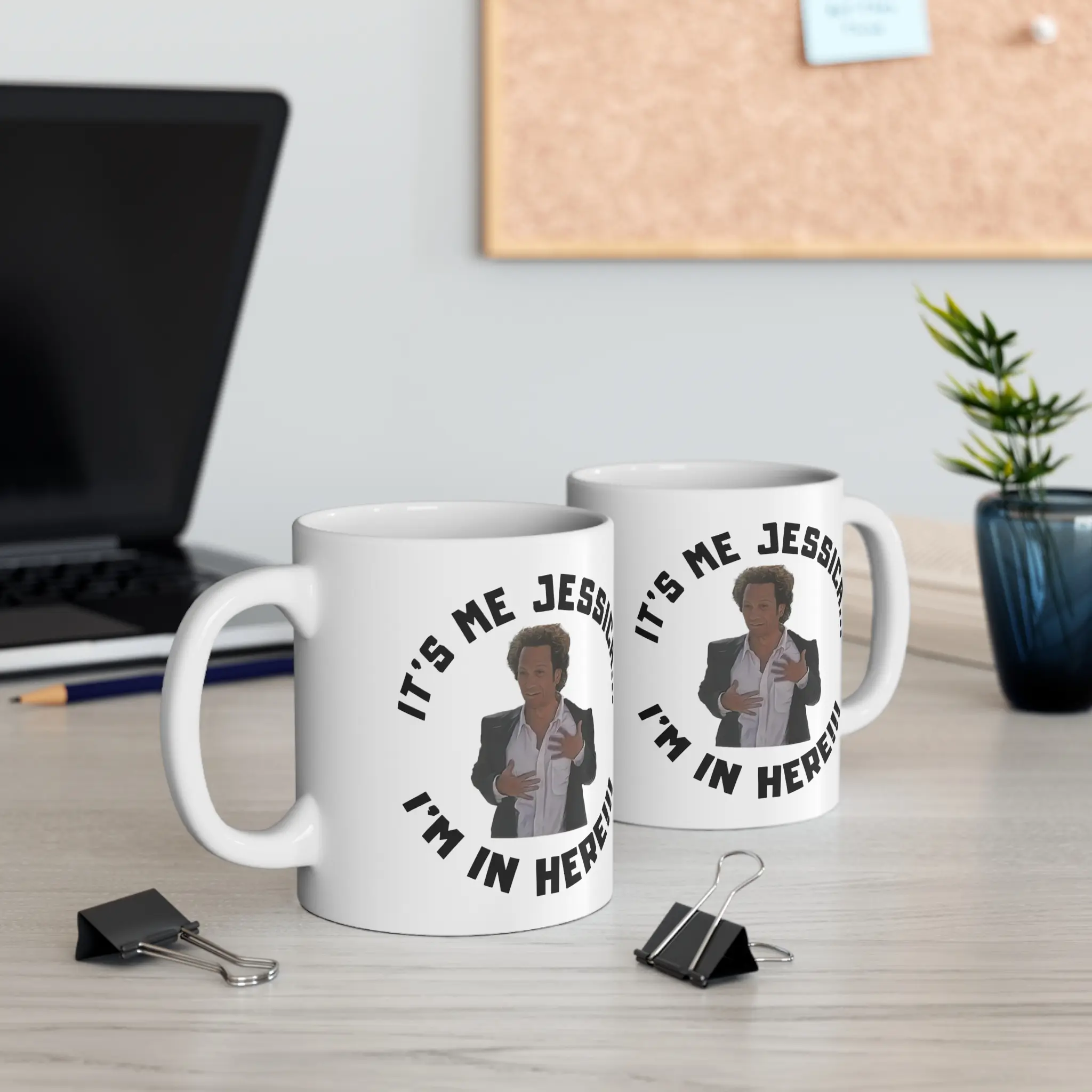 Printed "It's Me Jessica I'm In Here" Ceramic Beverage Mug - Classic Stylish Kitchenware Ceramic Drinkware Coffee Cup Gift for Best Friend - scs16039