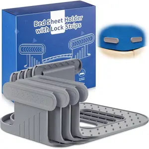 Heavy Duty Bed Sheet Holder for Corners Lock Fitted Bedsheet Clips with Enhanced Straps Keep Sheets Firm Tight No More Loose Easy Installation Grey