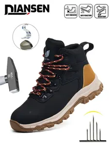 Steel Toe Shoes for men Lightweight Puncture Resistant Safety Footwear Work Protective Shoes Work Shoes Workboots Safety Work High top sneakers Comfortable for Construction Warehouse Jobs