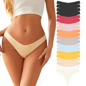 FINETOO 20-Pack Seamless Thongs for Women – No Show V-Waist Invisible Underwear, Soft Stretchy Sexy Tangas Panties Sizes XS–XL