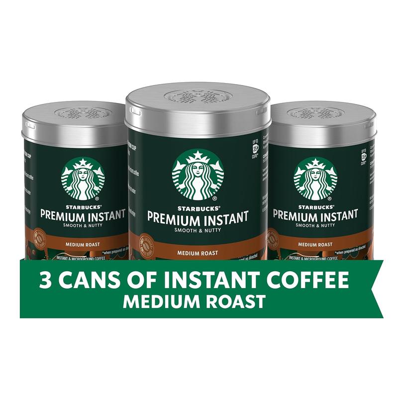 Starbucks Premium Instant Coffee, Medium Roast, 100% Arabica Beans, 3 (3.17 Oz Each)