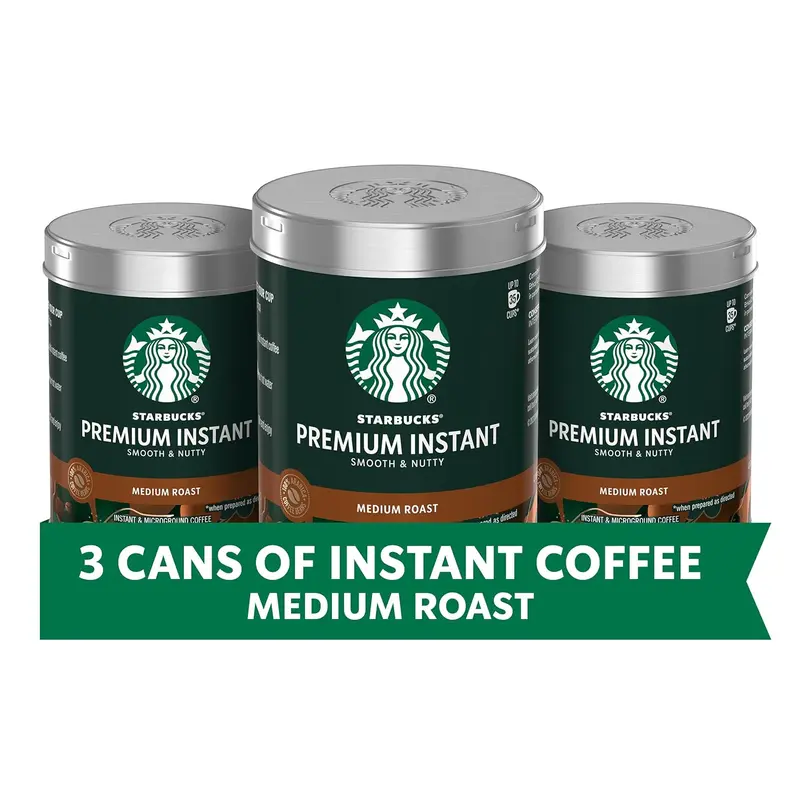 Starbucks Premium Instant Coffee, Medium Roast, 100% Arabica Beans, 3 (3.17 Oz Each)