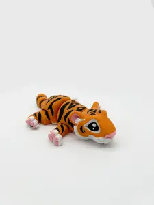 Articulated Standing Tiger 3D Printed Animal Decoration - Realistic Design, Durable Build, Size and Color Variations Available