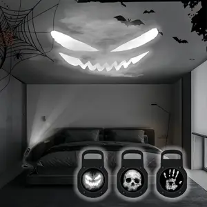 360° Rotatable Halloween LED Night Light Projector Lamp, USB Powered, Replacement Cards Included, Perfect for Bedroom Living Room Decor