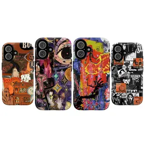 Retro Horror Collage iPhone Case Series – Gothic Ghost, Witch, and Spooky Halloween Themed Cases, Compatible with iPhone 17 Pro Max 16 15 14 13 12 11 and Samsung S21 S22 S23 S24 S25 – A Halloween Gift for Her