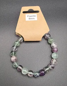 Fluorite Crystal Bracelet – Natural Rainbow Fluorite Bead Bracelet