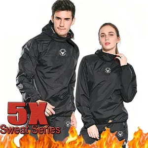 HAMTOLU Unisex Sauna Suit SportswearSweat SuitBoxing Exercise Jacket and PantsFitness Training ClothesOutdoorfun AthleticWorkout Women Men