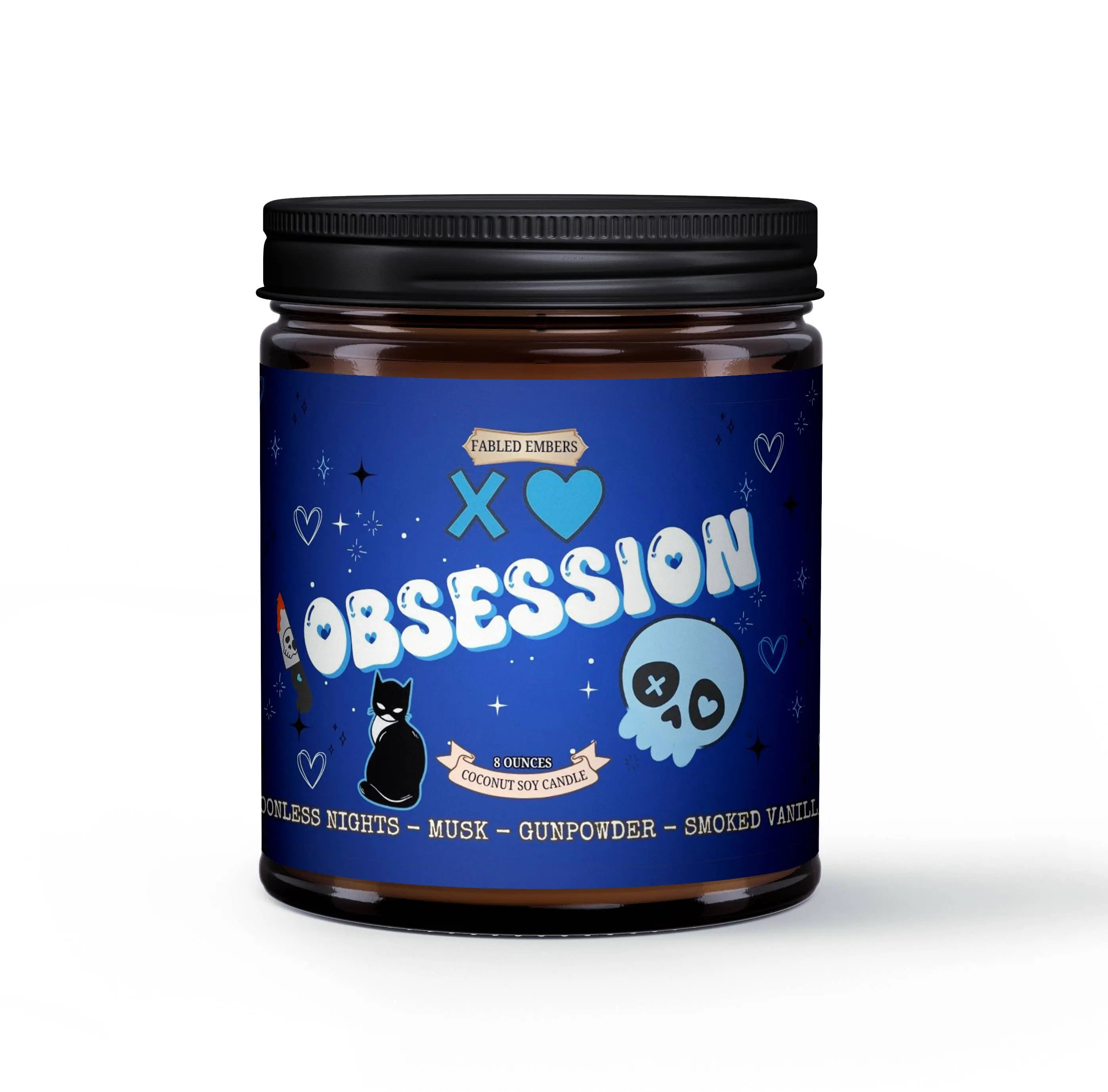 OBSESSION Dark Romance Book Candle in Amber Glass