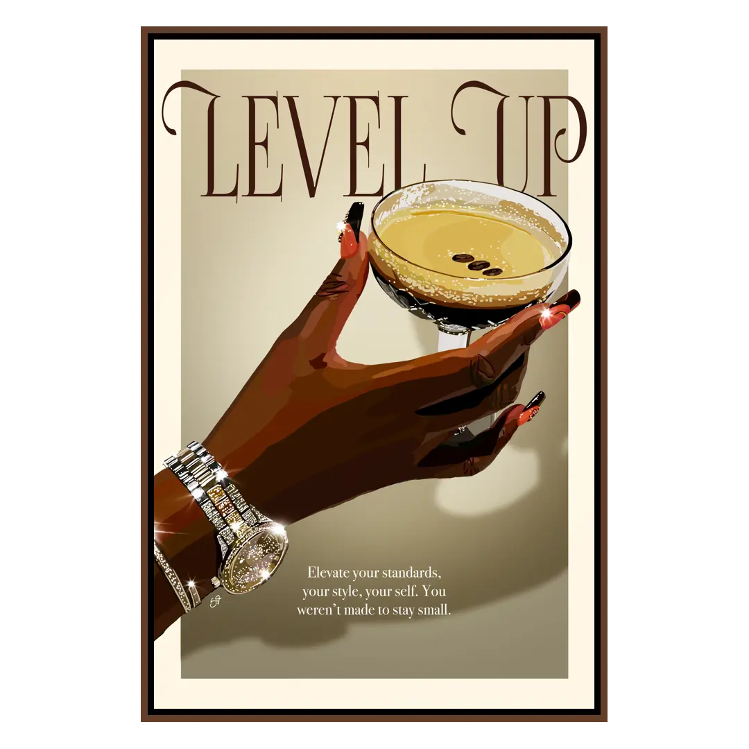 Level Up - Smard Black Wall Art Print/ Canvas for Home /Office Decor