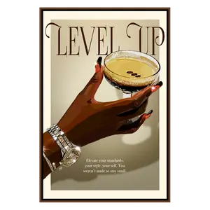 Level Up - Smard Black Wall Art Print/ Canvas for Home /Office Decor