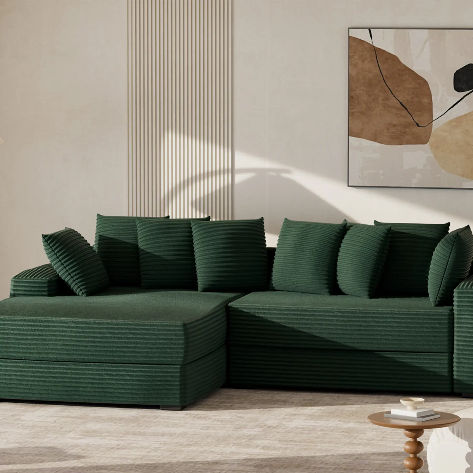 Green-L Shape-Left Chaise