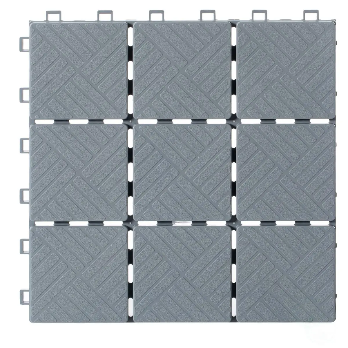 212 MAIN Gray Plastic Interlocking Garden Path Tiles - 0.50x11x11 in, Pack of 5, Open Grid, Permeable, Waterproof, Slip Resistant, Easy Install, Mess Free Pathway for Outdoor Areas, Flood-Preventing Deck Walkway Flooring Grass Paver