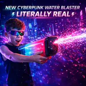 Cyberpunk LED Water Blaster 2026 NEW Viral Toy 3-in-1 Water Gel Foam Gun, High Power Shooter, Summer Battle King, TikTok Trending Must Have
