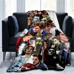 R-Robert Pattinson Printed Blanket Star Art Flannel Blanket Soft Warm Blanket for Living Room Bed Sofa Travel Blankets for Beds Thanksgiving holiday gifts for family, friends and children