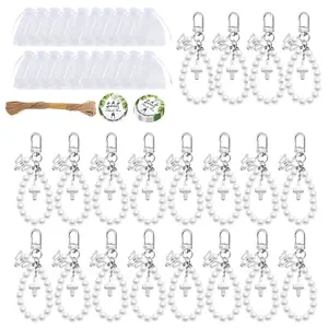 Set of 20Sets Pearls Accent Crosses Charm Keepsake Gifts with Thank You Label