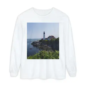 Coastal Lighthouse Photo Long Sleeve Tee | Seaside Scenic Shirt