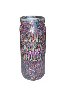 20 oz BPA-Free Double-Wall Acrylic Snowglobe Tumbler with Letters - 500-1000 ml Daily Reminder Drinkware, Flawed-Forgiven & Fabulous