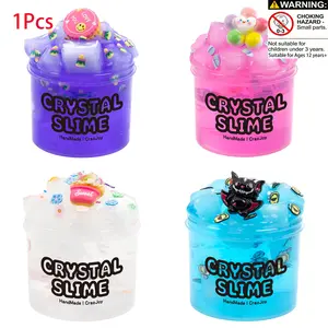 70ML Jello Cube Crystalline Clay Set, Transparent Sticky Soft DIY Non-Stick Elastic Clay, Birthday Party Kids Gift, Creative Playset