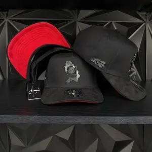 Nayarit México SnapBack hat-black/red suede visor