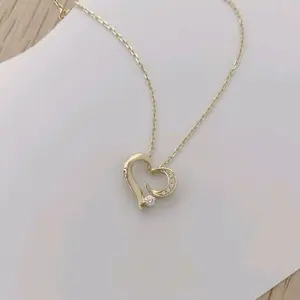 Moissanite Necklace with 14K Real Gold for Women
