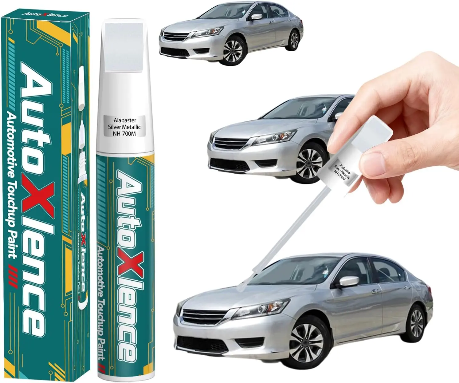 NHM Alabaster Silver Metallic Touch Up Paint Compatible with Honda Car Paint Pen Scratch Repair Automotive Scratch Remover Fix Exact Color Match