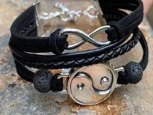 Infinity Bracelet, Ying Yang Bracelet, Leather Bracelet, Lava Bead Bracelet, Diffuser Bracelet, Beaded Bracelet, Anxiety Bracelet.