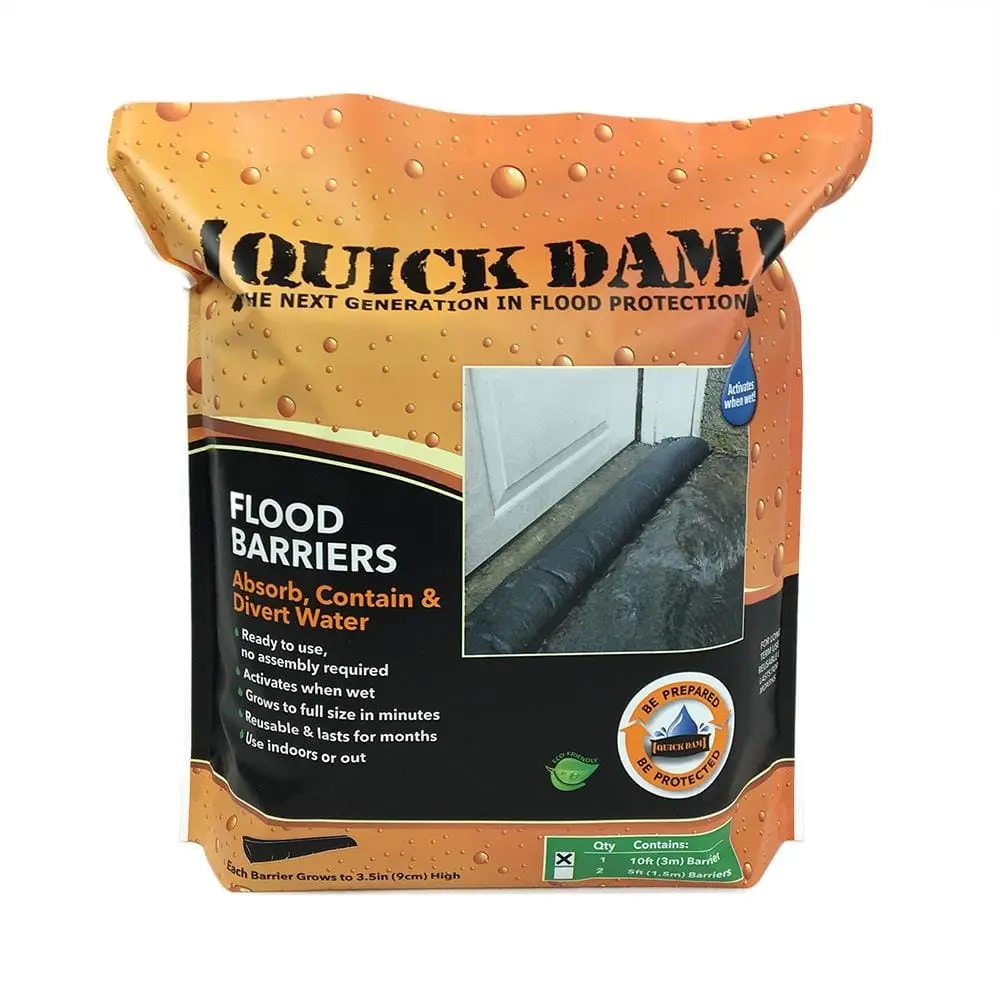 Water Activated 10 ft. Flood Barrier 1-Pack for Flood Protection and Durable Water Absorption