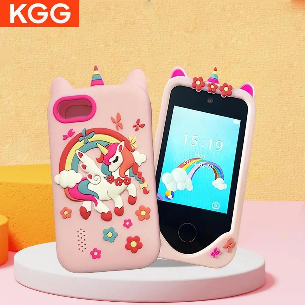 KGG Cute Unicorn Design Smart Phone, Student Game Smart Phone, Funny Learning Education Tool, Music Game Player, Alarm Clock Calculator Flashlight Dual Camera Smartwatch Phone