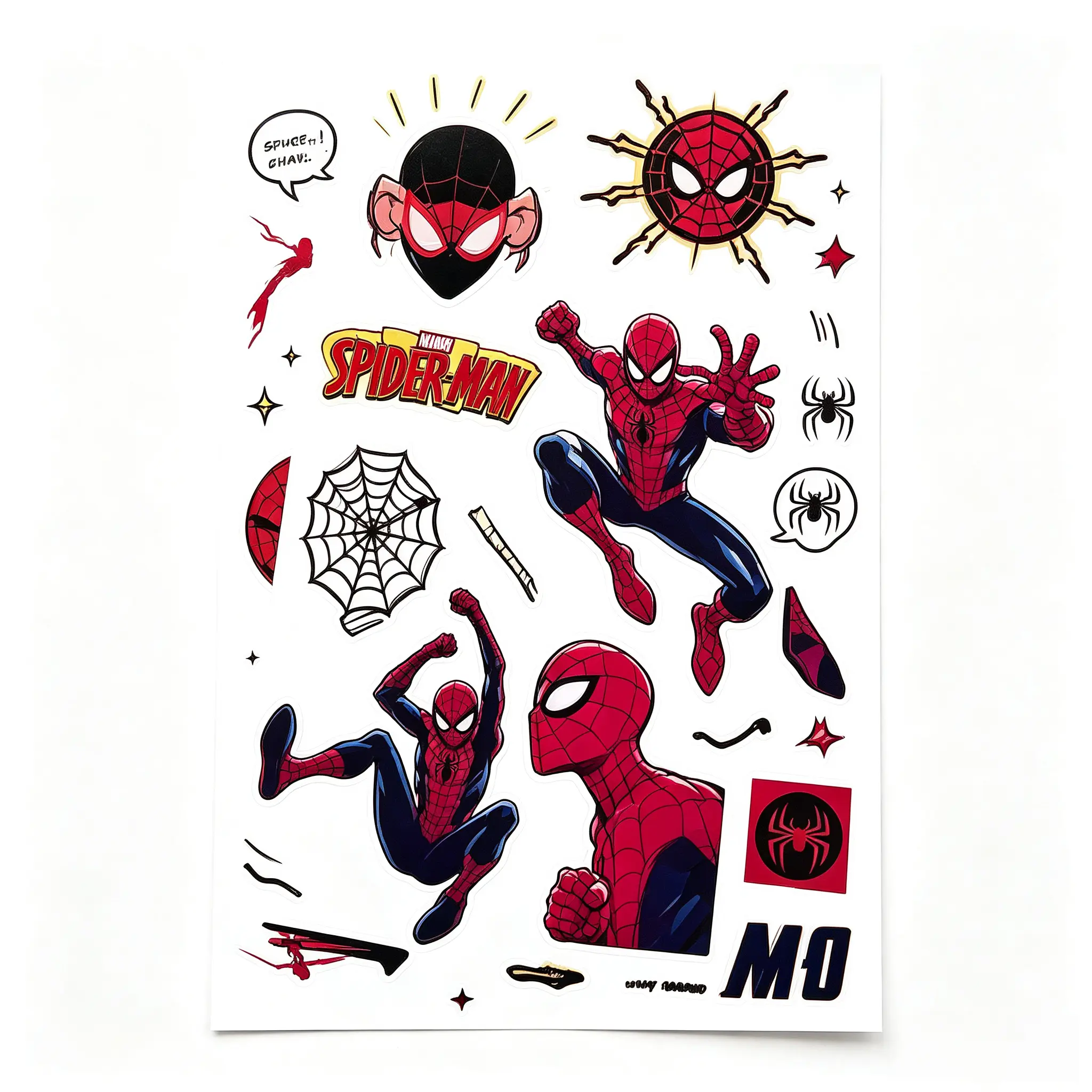 Spider‑Man Stickers, 4‑Count Superhero Character Vinyl Decals Waterproof Stickers DIY Decor for Laptop Water Bottle Skateboard Party Favor for Kids Fans