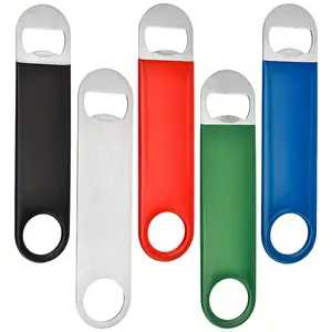 5-Pack Stainless Steel Flat Bottle Openers, Bottle Cap Opener, Colorful Bartender Beer Openers, Hanging Hole Design, Easy-To-Use for Kitchen & Bars