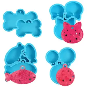 5 Pcs Dog Tag Animal Silicone Molds for Resin