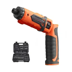 4V 6.5Nm Cordless Screwdriver Electric Screwdriver Rechargeable Set with 11 Accessory Kit and Charging Cable LED Light