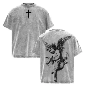 Cherub Limited Edition Washed Vintage Graphic Shirt Oversized Unisex Soft Cotton Retro Angelic Art Inspired Tee Streetwear Gift for Fashion Lovers