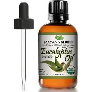 USDA Certified Organic Eucalyptus Smithii Oil Pure, Best Therapeutic Grade Essential Oil Large 4ounce Glass Bottle and Dropper Therapy Healthcare