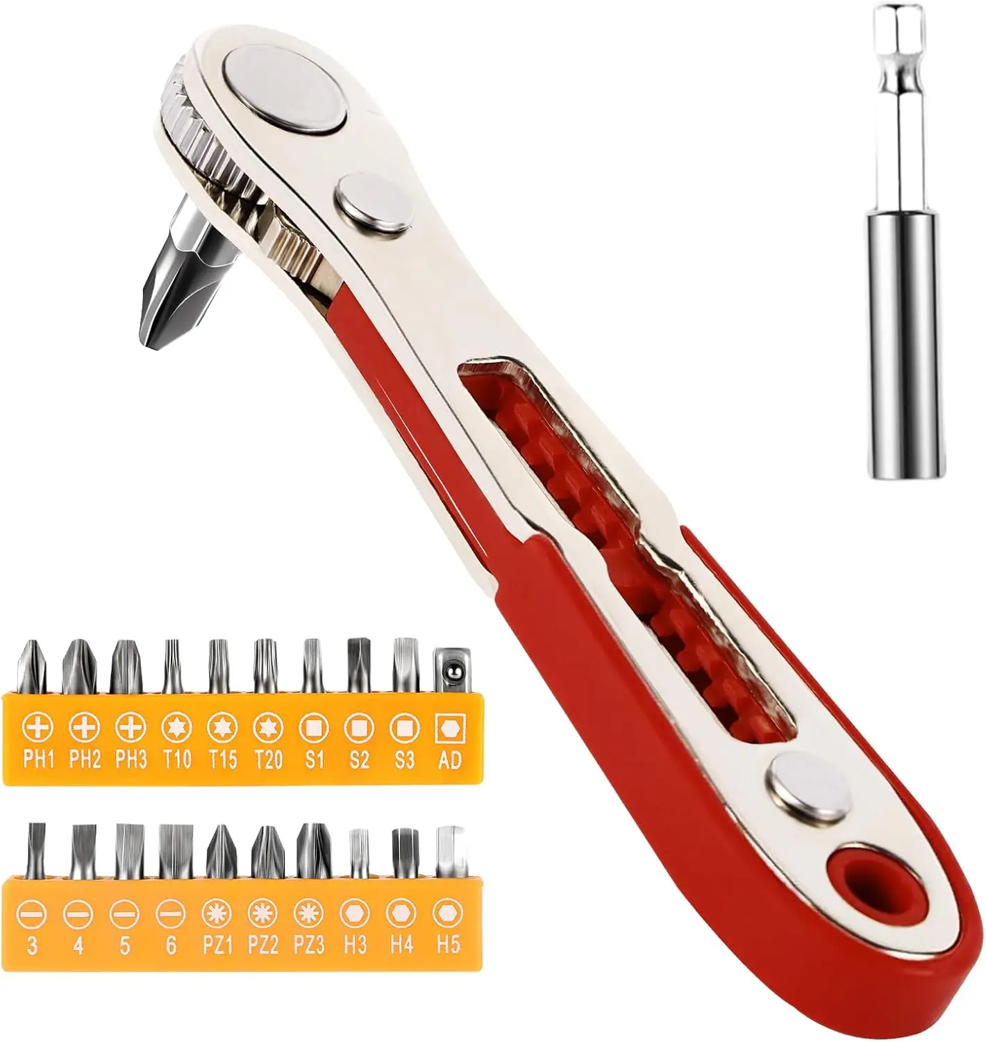 22-in-1 Magnetic Ratchet Screwdriver Kit w/Reversible Wrench & Bits - Compact for Tight Spaces, Ideal for DIY/Car Repairs, Great Gift for DIYers