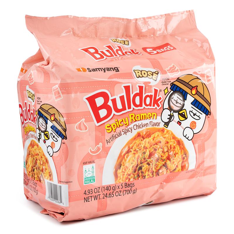 Samyang Buldak Ramen Rosé Flavor 5pk 24.65 oz Korean Instant Food Noodle Spicy Pansit