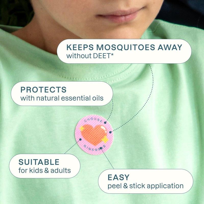 Cliganic Natural Mosquito Repellent Patches (Positive Vibes) - DEET-Free, Travel-Friendly Stickers for Kids & Adults with Citronella Oil
