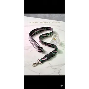 AKA Sorority Lanyard with Pink Pearl Design