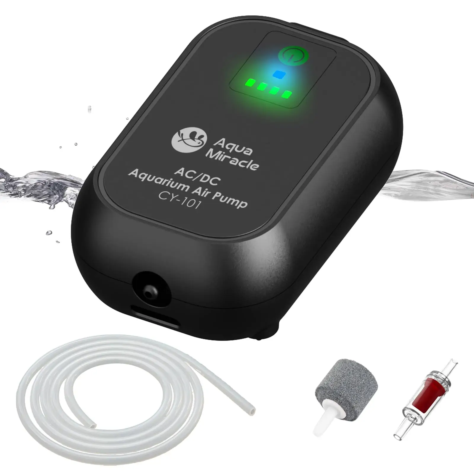 AquaMiracle USB Aquarium Air Pump Rechargeable Aerator for Bait Bucket, Portable Battery Powered Air Pump for Aquarium, Energy Efficiency Fish Tank Ai