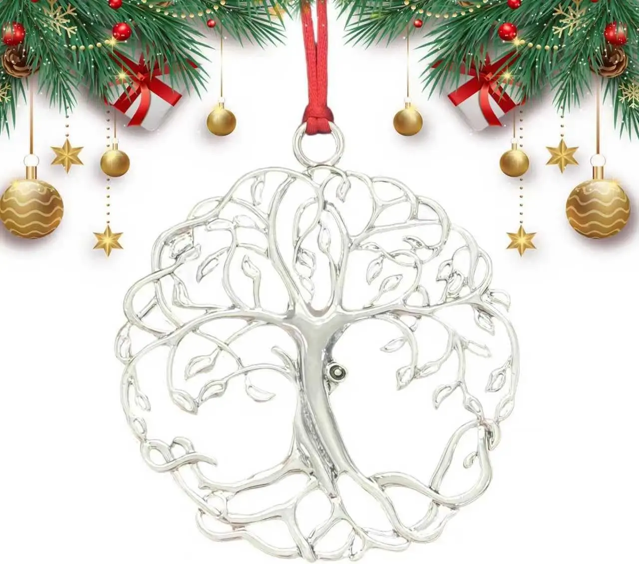 Christmas Ornaments 2025 Solid Pewter Christmas Tree Ornaments Handcrafted Pewter Xmas Pendants Decoration DIY Festive Home Hanging Ornaments for Christmas Trees Winter Decor