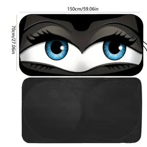 Funny Eyes Car Windshield Sunshade, Foldable Front Window Shade, Universal Fit for Sedan, Compact Car, Suv, UV Protection, Heat Blocking