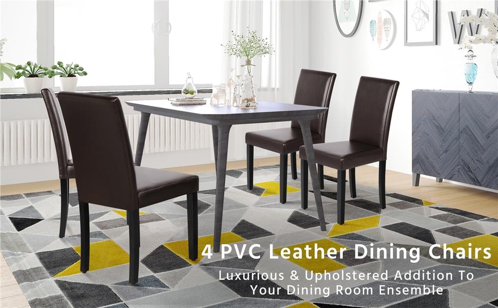Yaheetech 4PCS Dining Room Chairs High Back Padded Rubberwood Legs Kitchen Chairs for Home Restaurants Yaheetech 4PCS Dining Room Chairs High Back Padded Rubberwood Legs Kitchen Chairs for Home Restaurants