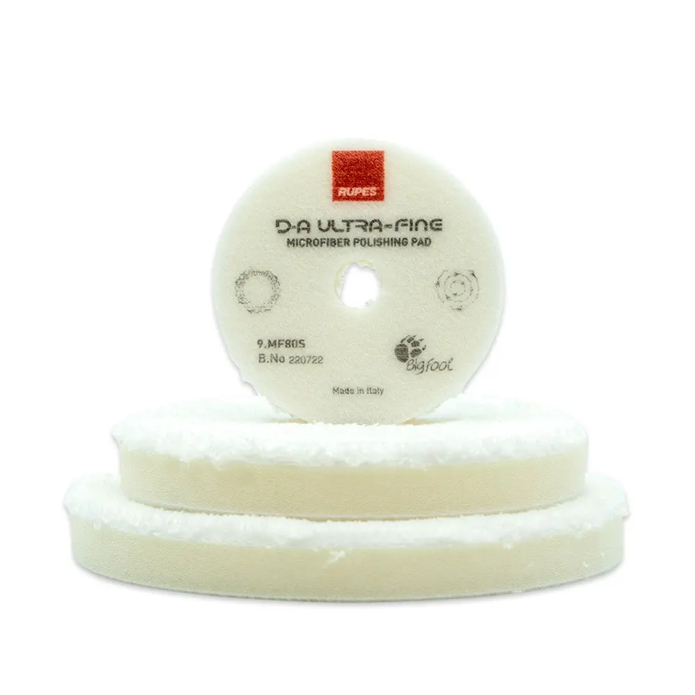 Rupes DA White Microfiber Polishing Pad, for Automotive Defect Correction & Car Maintenance