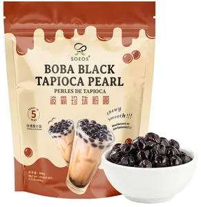 Soeos Boba Pearls 2.2 lb (998g), Black Tapioca Pearls for Bubble Tea, Smoothies, and Desserts, Quick Cooking, Ready in 5 Minutes